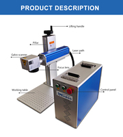 Machine de marquage et de gravure au laser à fibre 20W-100W pour acrylique, MDF, bois, métal, papier, cuir - AI/DXF