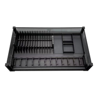 Panier de rangement de cuisine moderne multifonctionnel et écologique à 3 compartiments, en aluminium, acier, verre et ABS, robuste, origine Chine