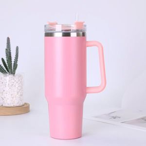 <b>40oz</b> H1.0 <b>Handle</b> Travel Car <b>Tumbler</b> Vacuum Mug Lid Straw Non-Slip Base OEM ODM Custom Color - Product Image 3
