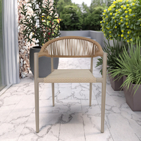 Moderne Confortable Empilable En Aluminium Corde Patio Salle À Manger Fauteuil Meubles pour Jardin Porche Extérieur Balcon Chambre