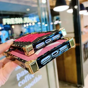 Прямая поставка противоударный чехол для мобильного телефона с дизайном роскошный бренд багажник розовый чехол для телефона для iPhone 15 pro max