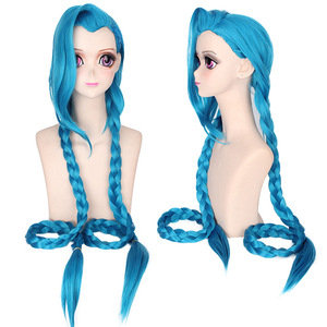 Perruque de cosplay de haute qualité Ainizi China Wigs Vendor pour le champion <span class=keywords><strong>Jinx</strong></span> de <span class=keywords><strong>League</strong></span> <span class=keywords><strong>of</strong></span> Legends, pour exposition de jeu ou Halloween - Product Image 1