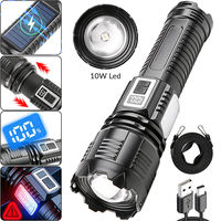 Lampe de poche solaire télescopique à zoom longue portée, puissante, en ABS, pour le camping