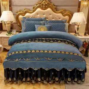 Зимний толстый и мягкий теплый Бархатный комплект из четырех предметов бархатное постельное белье из кораллового бархата с облаком - Product Image 4