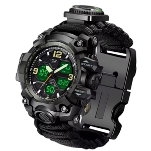 Outdoor Tactical <b>Survival</b> Multifunctional Hand Woven Paracord Compass <b>Watch</b> - Product Image 1