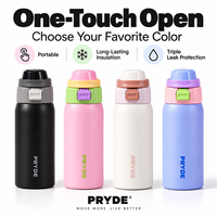 Bouteille d'eau sport isotherme en acier inoxydable 316 de 600 ml avec couvercle à ouverture rapide, anti-fuite, anneau de transport, pour extérieur, gym, voyage