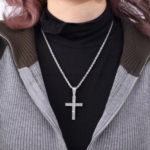 Classic Simple <b>Cross</b> Pendant, Zircon Light Luxury Fashion <b>Cross</b> Necklace, Necklace Men's and Women's Jewelry - Product Image 1