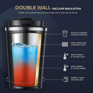 Double Wall Vacuum 304 Stainless Steel Tumbler 350ml Portable Travel <b>Coffee</b> Mug Lid 6 Hours Thermal Insulation Boiling Water - Product Image 4