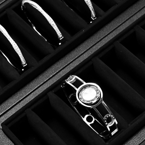 Caja de Joyería Azul de Lujo Ecológica FANXI, Caja Premium para Anillos de Cuero PU y Microfibra - Product Image 6