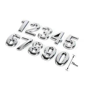 Custom 3d ABS Plastic Self-Adhesive Chrome Silver Car Letters Number For Car License Plate