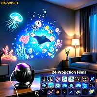 Projecteur de lumière nocturne galaxie océanique étoilée à 24 motifs avec minuterie automatique 360° ° Projection dynamique rotative pour fête de Noël, cadeau pour enfants
