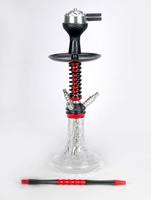 Chicha arabe en céramique noire à trois têtes 55x32cm avec technique miroir