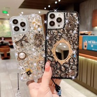 Coques de téléphone de luxe avec paillettes de diamant effet miroir antichoc pour iPhone 17 16 15 14 13 12 11 Pro Max
