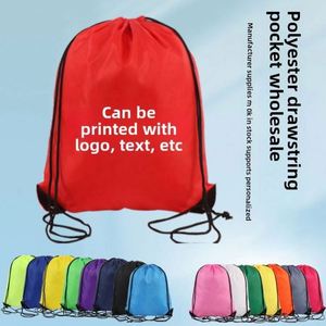 Promotion Custom Logo Wholesale Polyester Zipper <b>Backpack</b> <b>Drawstring</b> Sports Gym Storage Bag for Packing - Product Image 2
