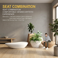 Ensemble de bancs de patio modernes en acrylique, combinaison de sièges d'extérieur, banc incurvé avec table d'appoint
