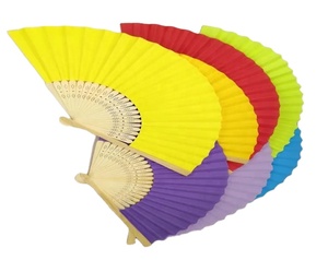 Éventail pliant portable de 21 cm en tissu et bambou, vierge, pour la peinture, le dessin, les mariages, les fêtes, cadeau, dropshipping - Product Image 2