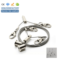 Câble de sécurité en acier inoxydable avec système de suspension à crochet pour luminaires LED et cadres photo