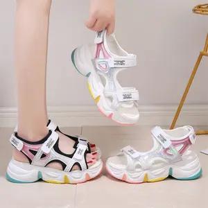 Korea style soft rainbow outsole platform wedge heel sandals for women sports sandals
