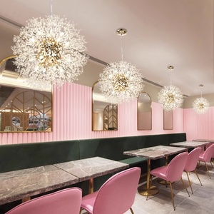 โคมไฟระย้าไฟ <span class=keywords><strong>LED</strong></span> สำหรับห้องรับประทานอาหารโรแมนติกแบบนอร์ดิกโคมไฟระย้าคริสตัลสีทองหรูหราโคมระย้าดอกแดนดิไลออนดอกไม้ไฟกลางสำหรับอพาร์ทเมนต์ - Product Image 3