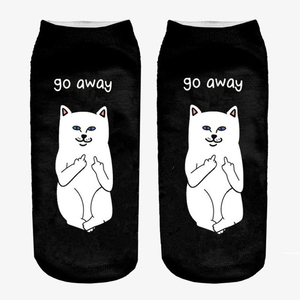 Nouveau emoji <span class=keywords><strong>dessin</strong></span> animé <span class=keywords><strong>chat</strong></span> art 3d imprimé femmes cheville chaussettes, bas coupe cheville chaussettes - Product Image 2