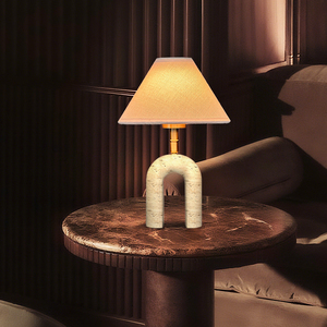 Lampade da Tavolo in Marmo Ricaricabili Stile Nordico Moderno 2700K, Paralume in Lino, Controllo Touch, Personalizzabili, per Hotel, Camera da Letto di Lusso, Arredamento Casa - Product Image 3