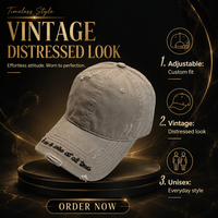 Casquette de baseball vintage en twill délavé, style déstructuré, 6 panneaux, avec boucle métallique réglable, pour hommes et femmes, streetwear