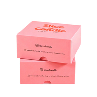 Boîte cadeau pliable rose mate personnalisée avec logo imprimé pour bougies – Offre spéciale