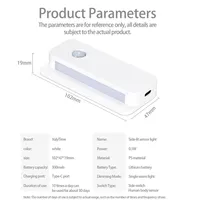 Lampu malam Led Sensor gerak magnetik, lampu tempat tidur Sensor dapat diisi ulang tanpa kabel dengan lemari darurat dinding koridor lorong pintar
