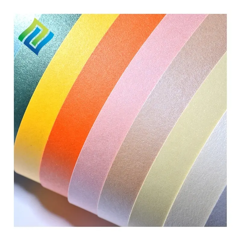 ZHICAI papel perlado personalizado GSM tamaño Color especialidad nacarado brillo papel para etiquetas invitación tarjetas de felicitación sobres