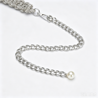 Chaîne de taille tressée en strass pour femme, ceinture scintillante en cristal réglable avec pompon et perles, accessoires pour robe et jupe