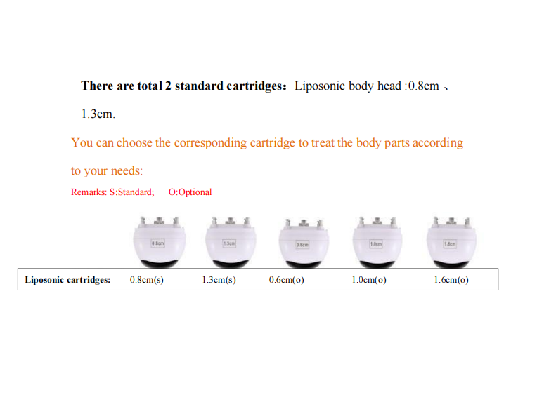 Hot selling good quality beauty machine body cartridge 0.8cm/1.3cm/0.6cm/1.0cm/1.6cm probe consumable