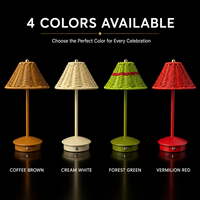 Lampe de table LED sans fil en bambou et fer, tressée à la main, élégante, pour centre de table de mariage, décoration de table de réception et de banquet sur scène principale
