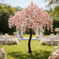 Nouvel arbre artificiel de fleurs de cerisier orange pour la décoration de centre de table de mariage