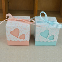 Boîte à friandises romantique coréenne à double cœur creux, idéale pour les cadeaux de mariage, l'emballage de bonbons et les contenants pour cadeaux d'anniversaire de bébé