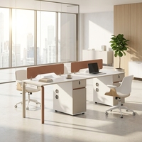 Bureau compact pour personnel, panneau écologique de qualité E1, bande PVC de 2 mm, colle thermofusible importée, rangement latéral, table de bureau