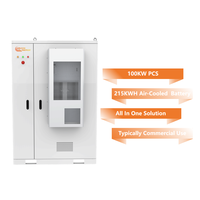 Haute efficacité EU 100KW PCS 215KWH Armoire de stockage d'énergie commerciale industrielle Lithium Ion refroidi par air tout-en-un haute tension