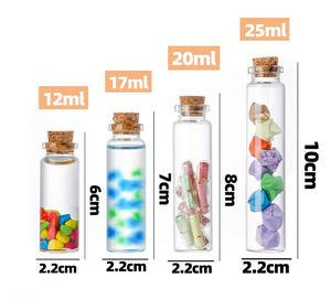Bottiglie di Vetro Piccole di Alta Qualità con Tappi in Sughero - Fiale Trasparenti Sigillate <span class=keywords><strong>per</strong></span> Medicina, Polvere, Provette, Barattoli - Product Image 1