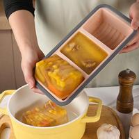 Boîte à lunch en silicone, compatible micro-ondes et congélateur, légère, compartimentée, pour le stockage des aliments