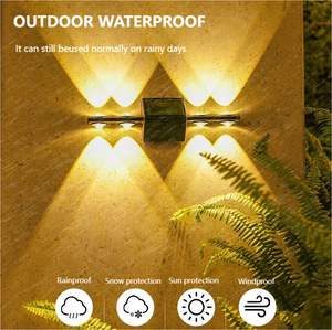 ไฟติดผนังพลังงานแสงอาทิตย์แบบใหม่ ดีไซน์แยกส่วน 8 LED โพลีซิลิคอน แสงสีขาวอบอุ่น กันน้ำระดับ IP65 สำหรับสวน - Product Image 5