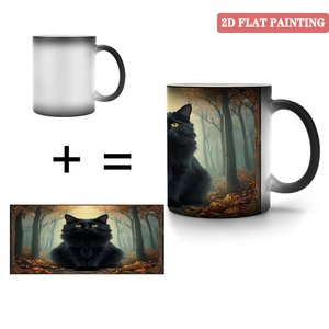 Taza Mágica Personalizada de 11 oz, Cerámica Negra Esmerilada, Sensible al Calor, Cambia de Color - Product Image 4