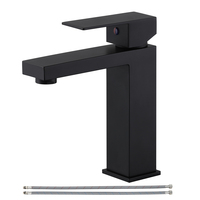 Robinet de lavabo de salle de bain Viga Robinet d'évier noir mat Robinet d'évier de salle de bain à une poignée