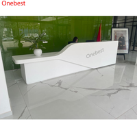 Béton Couleur Bureau Médical Centre Réception Moderne 12MM Corian Solide Surface Feuille Avant Service Comptoir