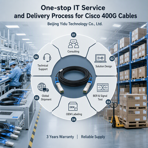 สายแพทช์ไฟเบอร์ออปติกแบบพาสซีฟทองแดง Ciscos QDD 2Q200 CU3M 400G QSFP DD 2x200G QSFP56 Breakout 3 เมตร รับประกัน 1 ปี สำหรับ AI Cluster - Product Image 5