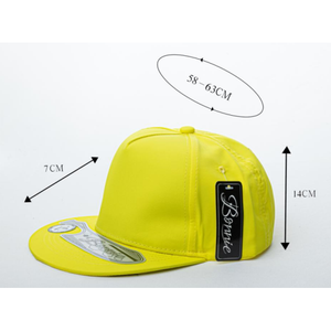 Gorra Bonne de Visera Plana con Cierre a Presión, 6 Paneles, Unisex, Color Amarillo Sólido, Estilo Urbano, Casual, 58-63 cm, Primavera Verano, Adulto - Product Image 1