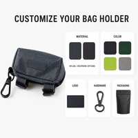 Support de sacs à déjections canines DOLET en gros, écologique et étanche, avec ceintures en nylon/néoprène à clipser facilement, distributeur personnalisable