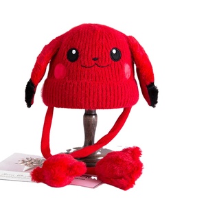 Thỏ di chuyển Tai Mùa Đông <span class=keywords><strong>Beanie</strong></span> mũ ấm áp mềm mại đáng yêu đan động vật mũ tay đan Pikachu <span class=keywords><strong>Beanie</strong></span> trẻ em đan động vật Pikachu mũ - Product Image 3