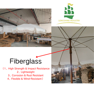 LS Hochwertiger Tropischer Strandschirm Outdoor-Sonnenschirm mit Fransen und Quasten für Terrasse, Garten, Balkon - Product Image 4