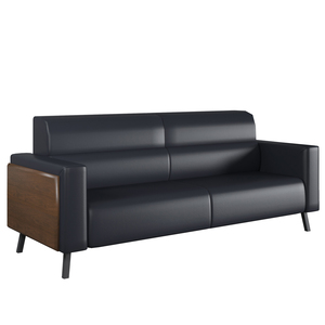Moderno Conjunto de Sofás Modulares Extensibles para Oficina, Sofá Seccional de <span class=keywords><strong>3</strong></span> <span class=keywords><strong>Plazas</strong></span> en Cuero Sintético Negro Suave para Sala de Espera, Sala de Conferencias o Sala de Estar - Product Image 6