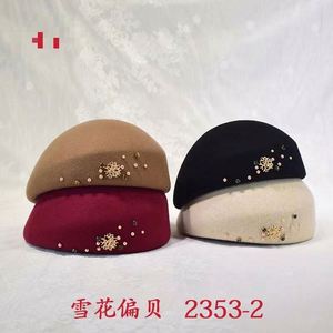Béret en feutre de laine avec nœud papillon, décoration mode pour femme, personnalisé, 100% feutre de laine, chapeau pour femme - Product Image 2