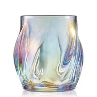 Gobelet en verre torsadé en forme de vague à l'ancienne en cristal de luxe de 8.5oz pour le vin pour les cadeaux